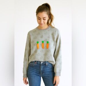 Handmade Patchwork Bunny & Carrot Sweater